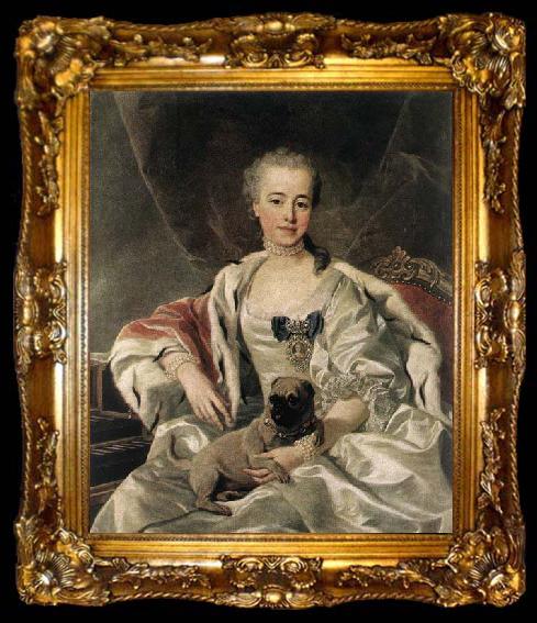 framed  LOO, Louis Michel van ) Portrait of Catherina Golitsyna, ta009-2